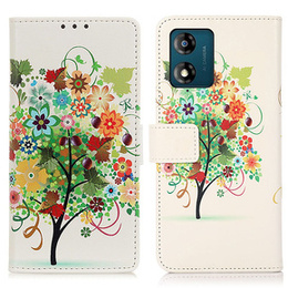 Cu clapetă pentru Motorola Moto E13, Wallet Tree, alb