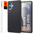 Carcasă Spigen pentru Samsung Galaxy S25 Ultra, Silicone Fit Mag, negru + sticlă călită