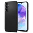 Carcasa Spigen pentru Samsung Galaxy A55 5G, Liquid Air, negru + 9H Tempered Glass