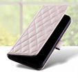 Husă cu clapetă pentru Samsung Galaxy A16, Rhombus Crossbody Leather, roz rose gold