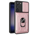 Husă blindată pentru Samsung Galaxy S23, Camera Slide Card Slot, roz rose gold