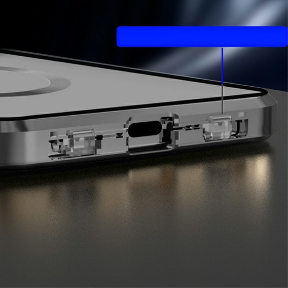 Carcasa Magnetic Dual Glass MagSafe pentru iPhone 15 Pro Max, negru