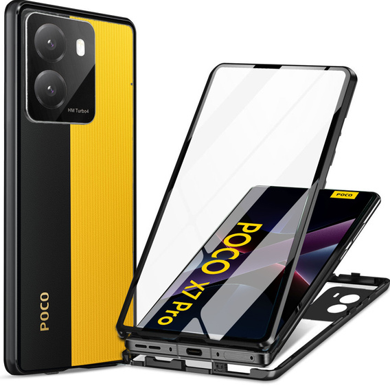 Husa pentru Xiaomi Poco X7 Pro 5G, Magnetic Dual Glass, negru
