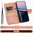 Cu clapetă pentru Xiaomi Poco F7 Pro, Butterfly, roz rose gold