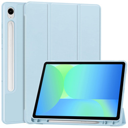 Husă pentru Samsung Galaxy Tab S10 FE+ Plus, Smartcase cu spațiu pentru stylus, albastru