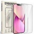 2x sticlă călită pentru iPhone 13 Mini, ERBORD 9H Hard Glass pe ecran