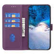 Cu clapetă pentru Samsung Galaxy A25 5G, BINFEN Wallet, violet închis + sticlă 9H