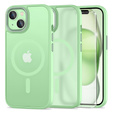 Husă pentru iPhone 15, pentru MagSafe, ERBORD Matt Case, verde + sticlă pentru ecran