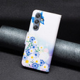 Cu clapetă pentru Samsung Galaxy M34, Wallet, butterfly & flowers, alb