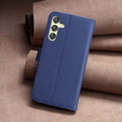 Cu clapetă pentru Samsung Galaxy A25 5G, BINFEN Wallet, albastru + sticlă 9H