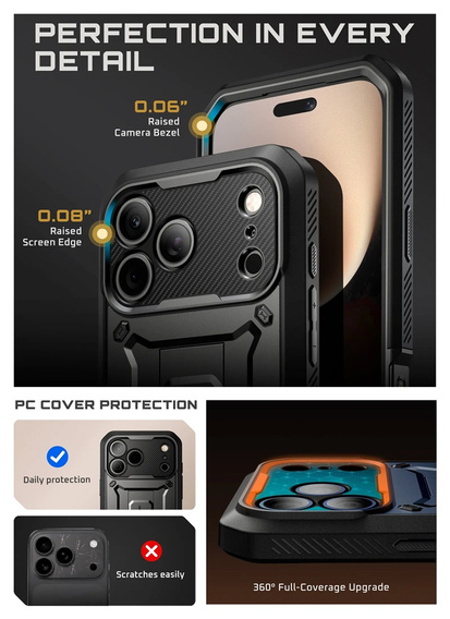 Carcasă Supcase pentru iPhone 17 Pro Max, Unicorn Beetle Pro, negru