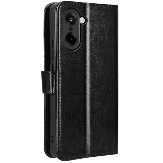 Cu clapetă pentru OnePlus Nord CE5, Crazy Horse Wallet, negru