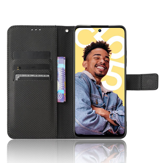 Cu clapetă pentru Realme C55, Wallet, Smart Magnet, negru