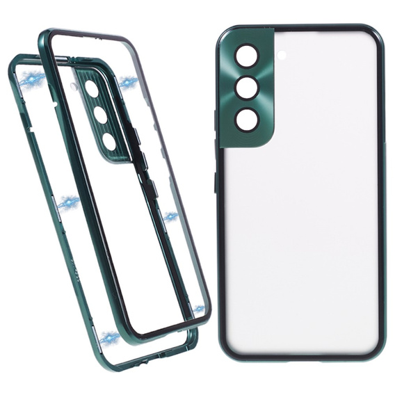 Husa pentru Samsung Galaxy S21, Magnetic Dual Glass, verde