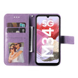Cu clapetă pentru Samsung Galaxy M34 5G, Mandala Flower, violet