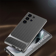 Huse pentru Samsung Galaxy S24 Ultra, GKK Woven Leather, gri