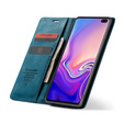 Husa CASEME pentru Samsung Galaxy S10, Leather Wallet Case, albastru