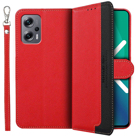 Husa cu clapetă pentru Xiaomi Poco X4 GT 5G, KHAZNEH RFID, roșu