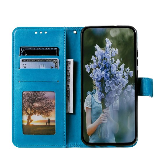 Cu clapetă pentru Xiaomi Redmi Note 13 Pro 4G / Xiaomi Redmi Note 14S / Xiaomi Poco M6 Pro 4G, Mandala, albastru