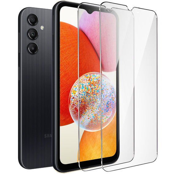 2x sticlă călită pentru Samsung Galaxy A14 4G/5G, ERBORD 9H Hard Glass pe ecran