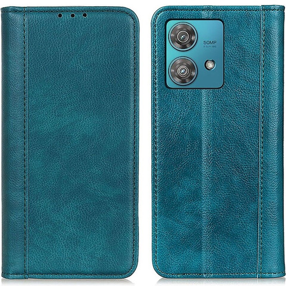 Huse pentru Motorola Moto G84 5G, Wallet Litchi Leather, verde