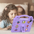 Husă pentru copii pentru iPad Air 10.9" 2022/2020 (5/4 gen.) / Pro 11" 2022/2021/2020 (4/3/2 gen.), Cute Patterns, cu suport, violet