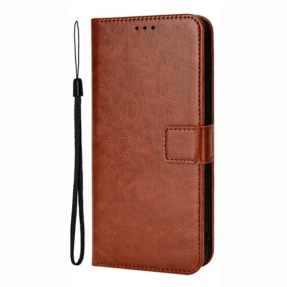 Cu clapetă pentru Realme C51, Crazy Horse Wallet, maro