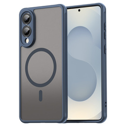 Husă pentru Samsung Galaxy S25 Edge, Kickstand Matt Case, pentru MagSafe, albastru + Sticlă ecran