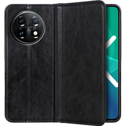 Husa cu clapetă pentru OnePlus 11 5G, Split Leather, negru