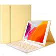 Carcasă + tastatură iPad 7/8/9 10.2 2021 / 2020 / 2019, Pen Slot, galben