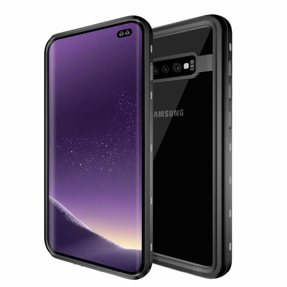 Husă impermeabilă IP68 pentru Samsung Galaxy S10+ Plus, Redpepper, negru