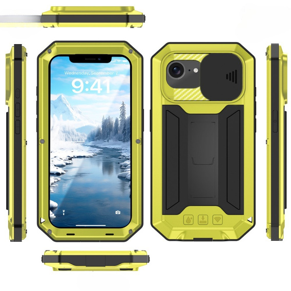 Husă blindată pentru iPhone 16E, R-JUST, galben