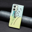 Cu clapetă pentru Motorola Moto G54 5G, Wallet, feather, albastru