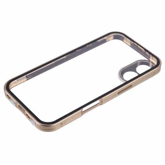 Husa pentru iPhone 16, Magnetic Dual Glass, de aur