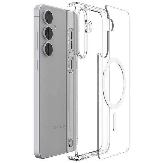 Carcasă Spigen Ultra Hybrid MagSafe pentru Samsung Galaxy S25 Ultra, transparentă / albă