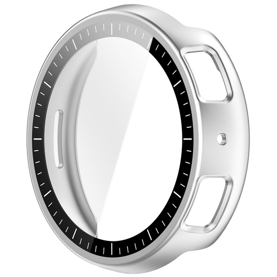 Husă 2-în-1 + sticlă temperată pentru Amazfit Active Max, argintiu