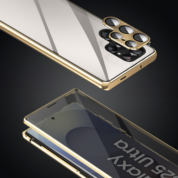 Husă pentru Samsung Galaxy S25 Ultra, Privacy Dual Glass, de aur