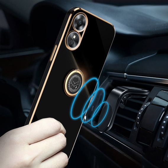 Huse pentru Oppo A17, Electro Ring, negru