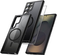 Husă pentru Samsung Galaxy S25 Ultra, pentru MagSafe, ERBORD Matt Case, negru + sticlă pentru ecran
