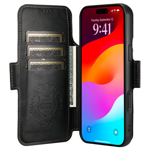 Husă flip 2 în 1 pentru iPhone 17 Pro Max, SUTENI, pentru MagSafe, negru