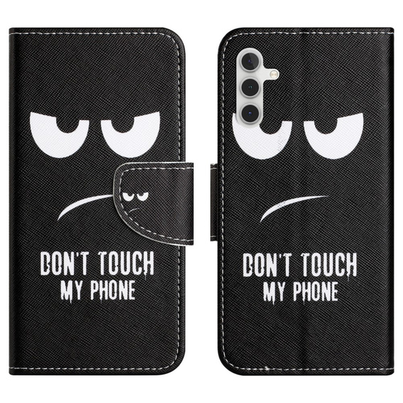 Cu clapetă pentru Samsung Galaxy M15 5G, Wallet, Don't Touch My Phone negru