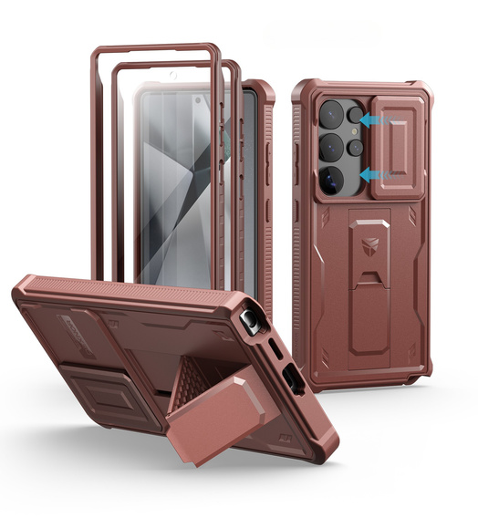 Husă blindată pentru Samsung Galaxy S25 Ultra, Dexnor Full Body (Two Frames), roșu