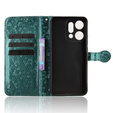 Husă cu clapetă pentru Oppo Reno 14, Wallet Rhombus, verde