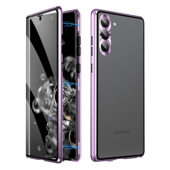 Husa pentru Samsung Galaxy S23 Plus, Magnetic Dual Glass, violet