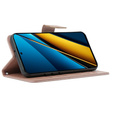 Cu clapetă pentru Xiaomi Poco X6 5G, Butterfly, roz rose gold