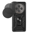 Husă blindată pentru Oppo Reno 12FS / Oppo Reno 12F, CamShield Slide, negru