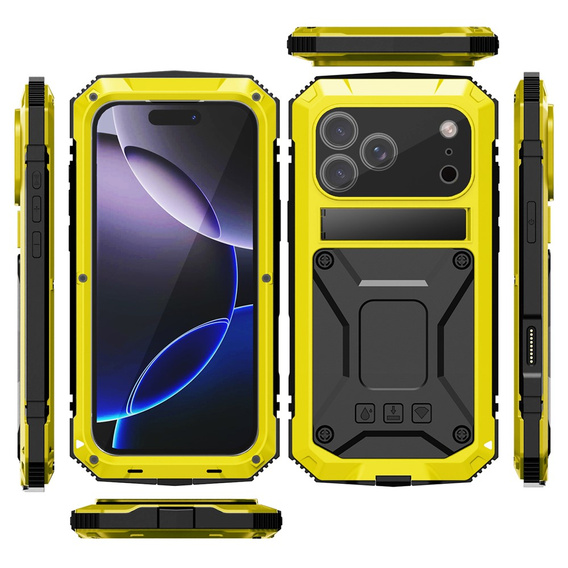 Husă R-JUST cu suport și sticlă încorporată pentru iPhone 17 Pro