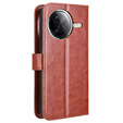 Cu clapetă pentru Xiaomi Poco F7 Ultra, Crazy Horse Wallet, maro