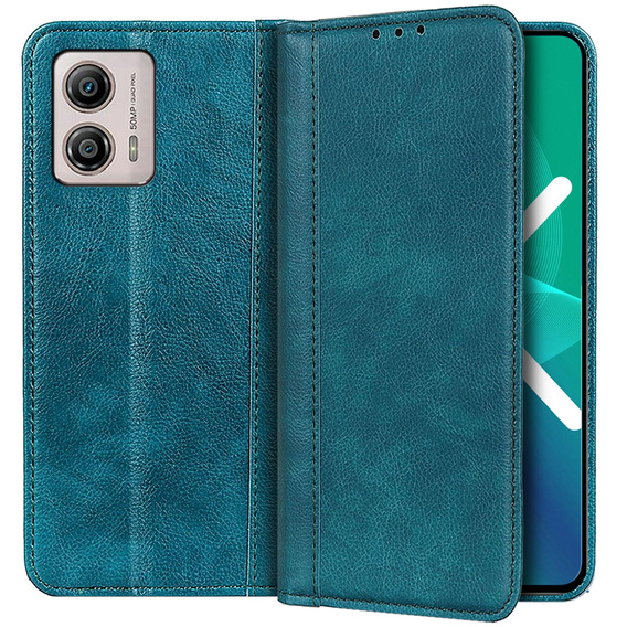 Husa cu clapetă pentru Motorola Moto G53 / G23 / G13, Split Leather, verde