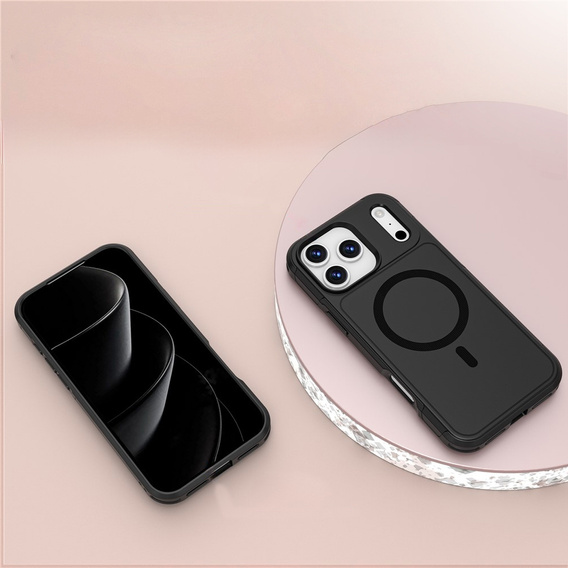 Husă MagForce pentru iPhone 17 Pro Max, pentru MagSafe, blindată, neagră